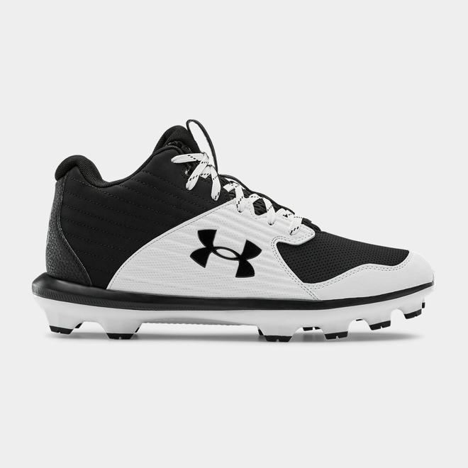 Under Armour Yard Mid TPU - Panske Baseballová Obuv - Čierne/Biele